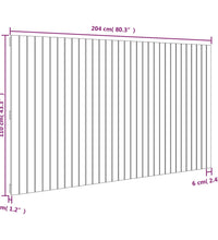 Wand-Kopfteil Honigbraun 204x3x110 cm Massivholz Kiefer