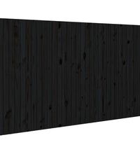 Wand-Kopfteil Schwarz 204x3x110 cm Massivholz Kiefer