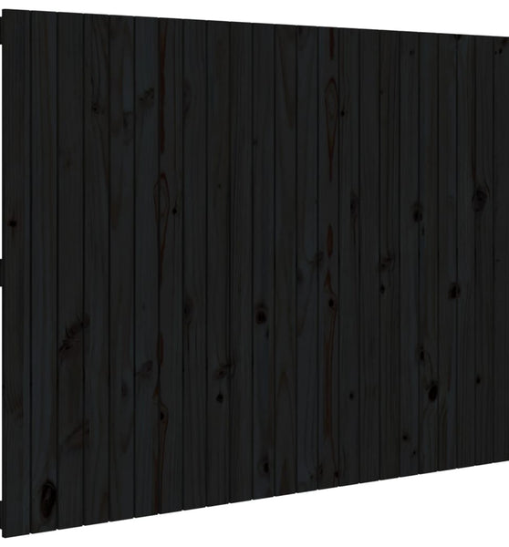 Wand-Kopfteil Schwarz 146,5x3x110 cm Massivholz Kiefer
