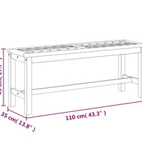 Gartenbank 110 cm Massivholz Akazie