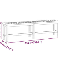 Gartenbank 150 cm Massivholz Akazie