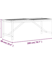 Garten-Esstisch 200x90x74 cm Massivholz Akazie