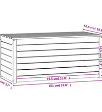 Gartenbox Grau 101x50,5x46,5 cm Massivholz Kiefer