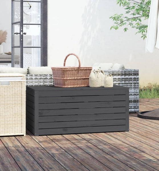 Gartenbox Grau 101x50,5x46,5 cm Massivholz Kiefer