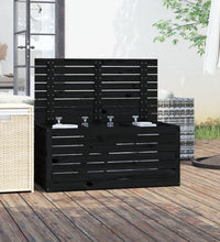 Gartenbox Schwarz 101x50,5x46,5 cm Massivholz Kiefer