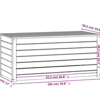 Gartenbox Schwarz 101x50,5x46,5 cm Massivholz Kiefer