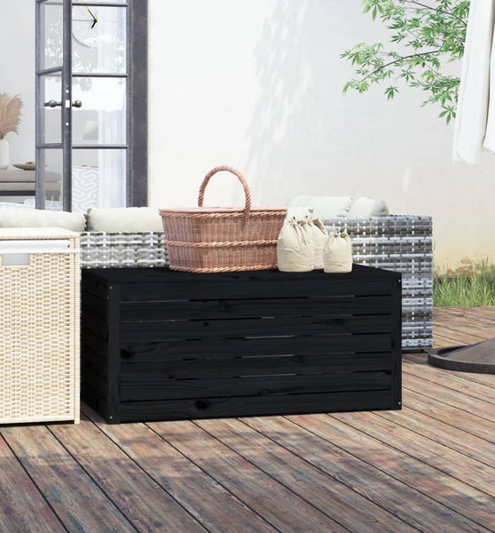 Gartenbox Schwarz 101x50,5x46,5 cm Massivholz Kiefer