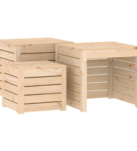 3-tlg. Gartenbox-Set Massivholz Kiefer