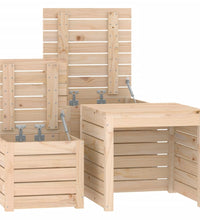 3-tlg. Gartenbox-Set Massivholz Kiefer