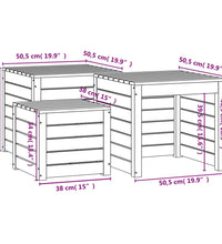 3-tlg. Gartenbox-Set Massivholz Kiefer