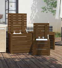 3-tlg. Gartenbox-Set Honigbraun Massivholz Kiefer