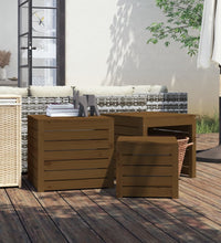 3-tlg. Gartenbox-Set Honigbraun Massivholz Kiefer