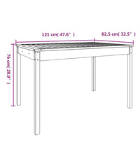 Gartentisch Honigbraun 121x82,5x76 cm Massivholz Kiefer