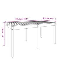 Gartentisch 159,5x82,5x76 cm Massivholz Kiefer