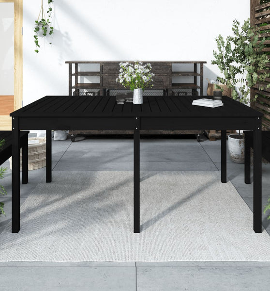 Gartentisch Schwarz 159,5x82,5x76 cm Massivholz Kiefer