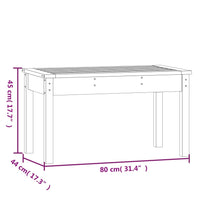 Gartenbank Weiß 80x44x45 cm Massivholz Kiefer