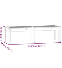 Gartenbank 2-Sitzer 159,5x44x45 cm Massivholz Kiefer