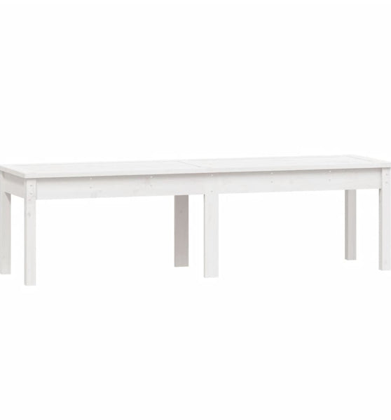 Gartenbank 2-Sitzer Weiß 159,5x44x45 cm Massivholz Kiefer