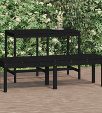 Gartenbank 2-Sitzer Schwarz 159,5x44x45 cm Massivholz Kiefer