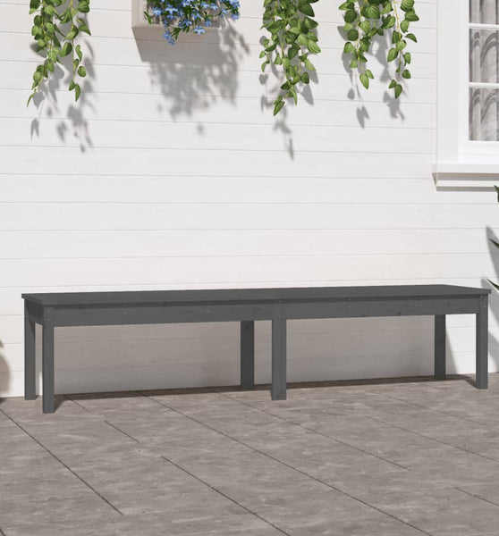 Gartenbank 2-Sitzer Grau 203,5x44x45 cm Massivholz Kiefer