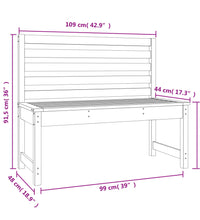 Gartenbank Weiß 109 cm Massivholz Kiefer