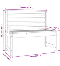 Gartenbank Grau 109 cm Massivholz Kiefer