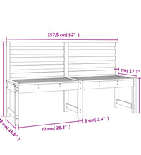 Gartenbank Grau 157,5 cm Massivholz Kiefer