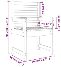 Gartenstühle 2 Stk. Grau 60x48x91 cm Massivholz Kiefer