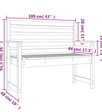 Gartenbank Grau 109x48x91,5 cm Massivholz Kiefer