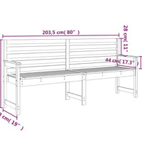 Gartenbank Grau 203,5x48x91,5 cm Massivholz Kiefer