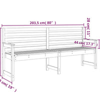 Gartenbank Honigbraun 203,5x48x91,5 cm Massivholz Kiefer