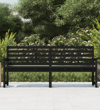 Gartenbank Schwarz 203,5x48x91,5 cm Massivholz Kiefer