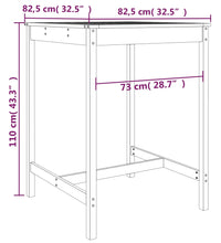 Gartentisch Grau 82,5x82,5x110 cm Massivholz Kiefer