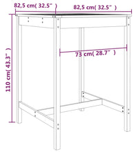 Gartentisch 82,5x82,5x110 cm Massivholz Douglasie