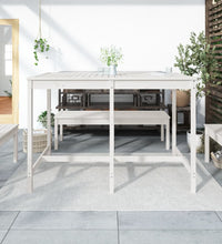 Gartentisch Weiß 159,5x82,5x110 cm Massivholz Kiefer