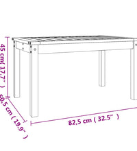 Gartentisch Schwarz 82,5x50,5x45 cm Massivholz Kiefer