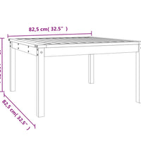 Gartentisch 82,5x82,5x45 cm Massivholz Kiefer
