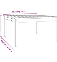 Gartentisch Weiß 82,5x82,5x45 cm Massivholz Kiefer