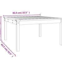 Gartentisch Schwarz 82,5x82,5x45 cm Massivholz Kiefer