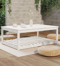 Gartentisch Weiß 121x82,5x45 cm Massivholz Kiefer
