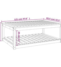 Gartentisch Grau 121x82,5x45 cm Massivholz Kiefer