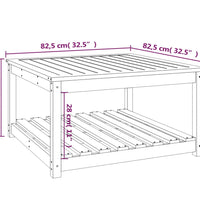 Gartentisch 82,5x82,5x45 cm Massivholz Kiefer