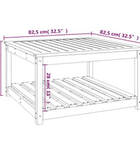 Gartentisch Honigbraun 82,5x82,5x45 cm Massivholz Kiefer