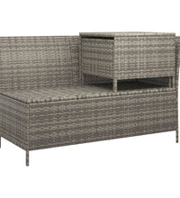 4-tlg. Garten-Lounge-Set mit Kissen Grau Poly Rattan