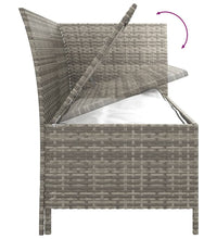 4-tlg. Garten-Lounge-Set mit Kissen Grau Poly Rattan