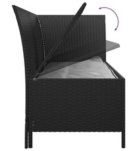 3-tlg. Garten-Lounge-Set mit Kissen Schwarz Poly Rattan