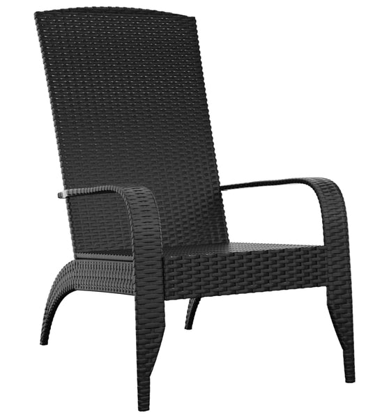 Adirondack-Gartenstuhl Schwarz Poly Rattan