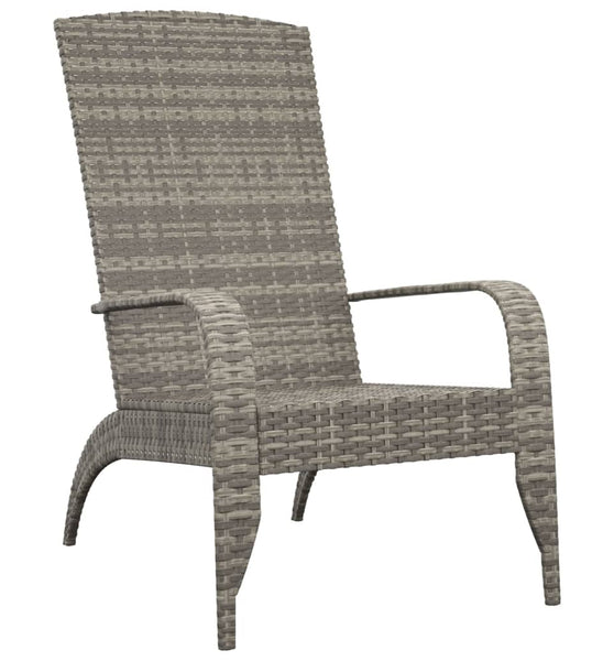 Adirondack-Gartenstuhl Grau Poly Rattan