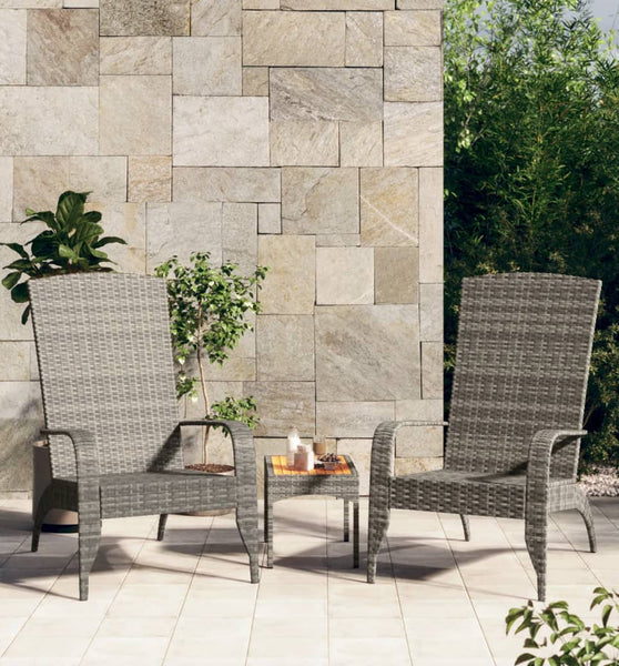 Adirondack-Gartenstuhl Grau Poly Rattan