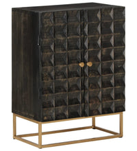 Sideboard Schwarz 55x34x75 cm Massivholz Mango und Eisen